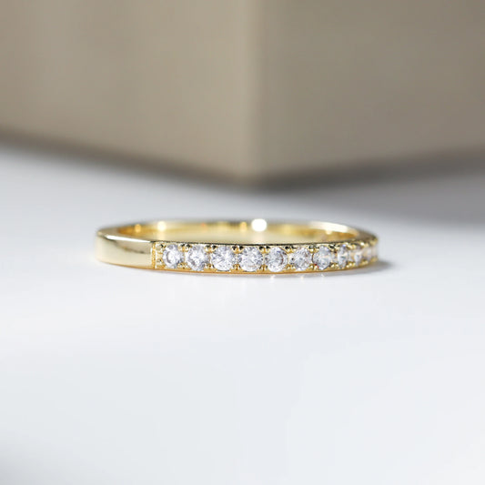GRA Damen-Ring aus 925er Sterlingsilber mit 2 mm rundem, vollständigem Diamand